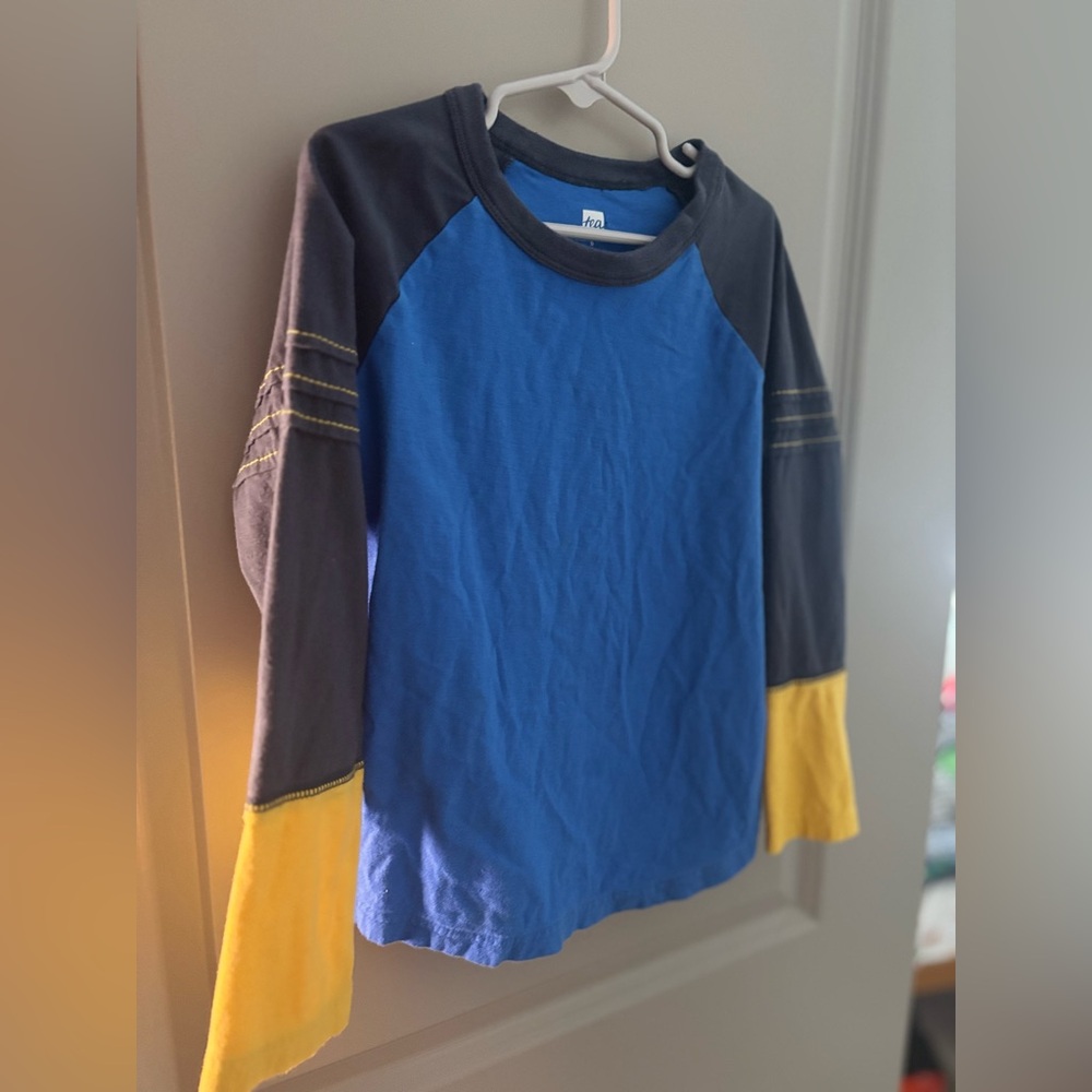 Tea Collection Blue and Yellow Long Sleeve Tee